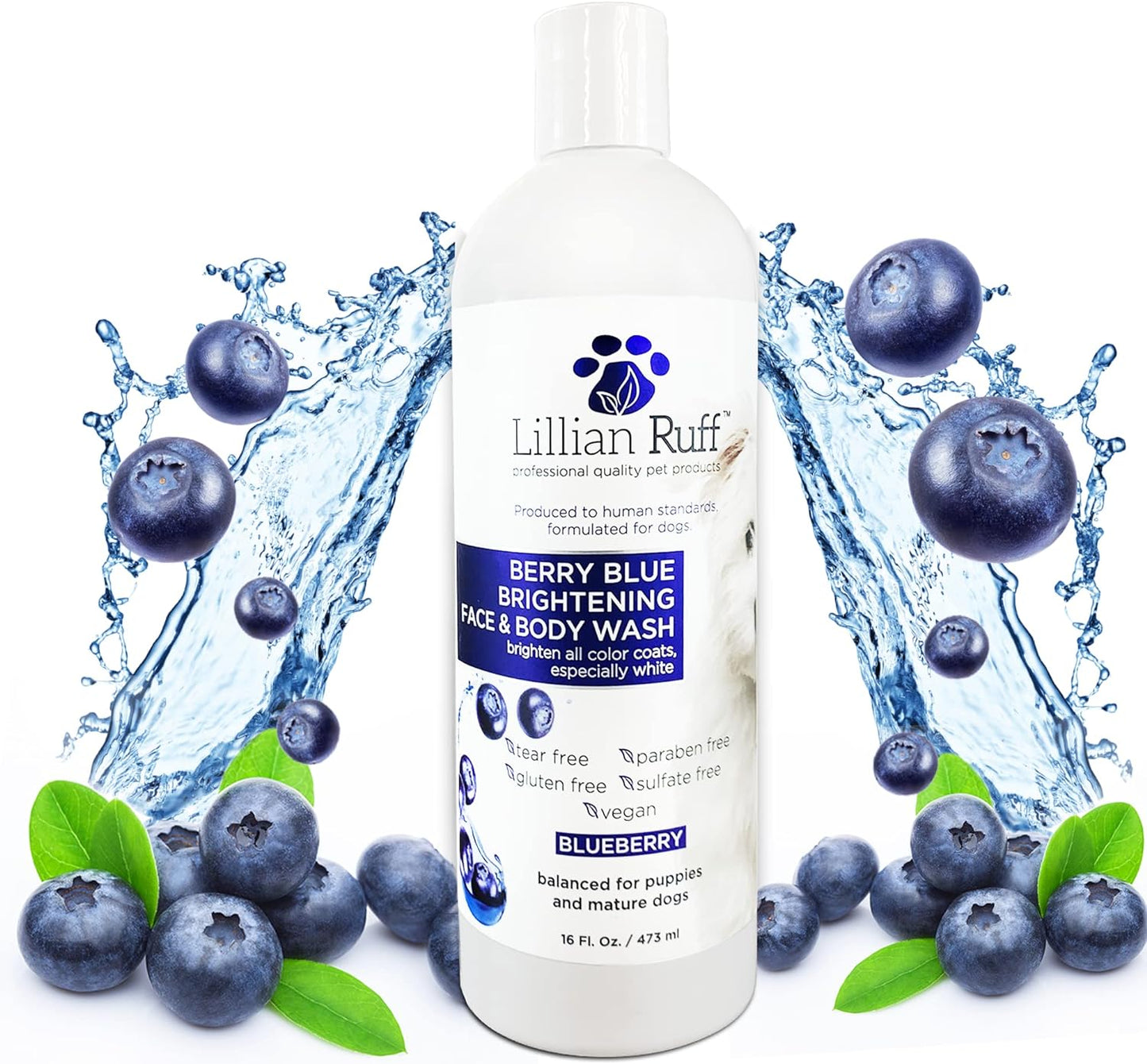 Berry Blue Brightening Face and Body Wash for Dogs 16oz