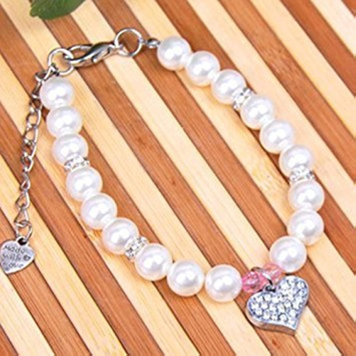 Designer Fancy Pinky Crystal Heart Pet Necklace