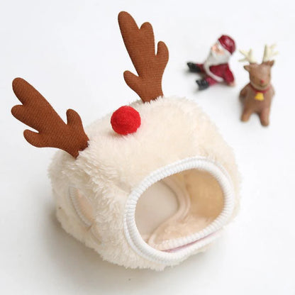 Festive Pet Christmas Hat and Saliva Towel Set 