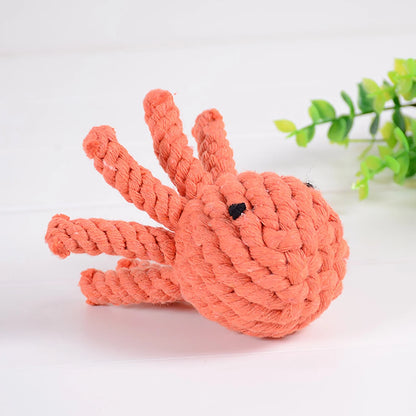  Rope Ball Knot Training Hand-Woven Cotton Orange Toy