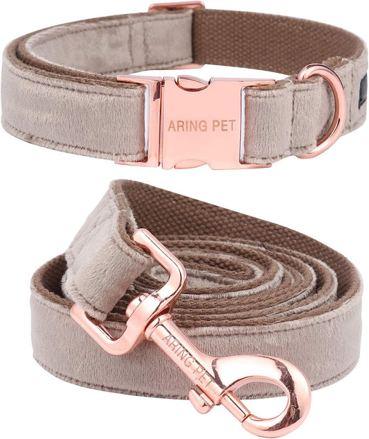 Velvet Dog Collar and Leash Set