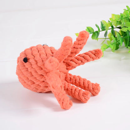  Rope Ball Knot Training Hand-Woven Cotton Orange Toy