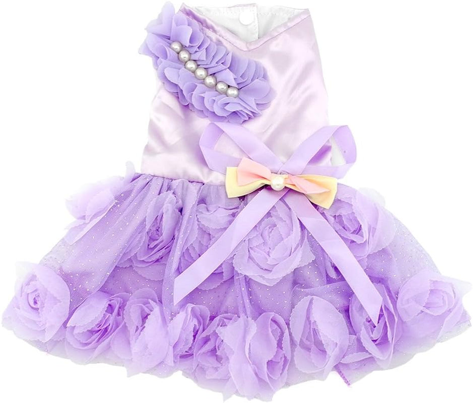 Pet Small Dog Wedding Dress with Bowknot