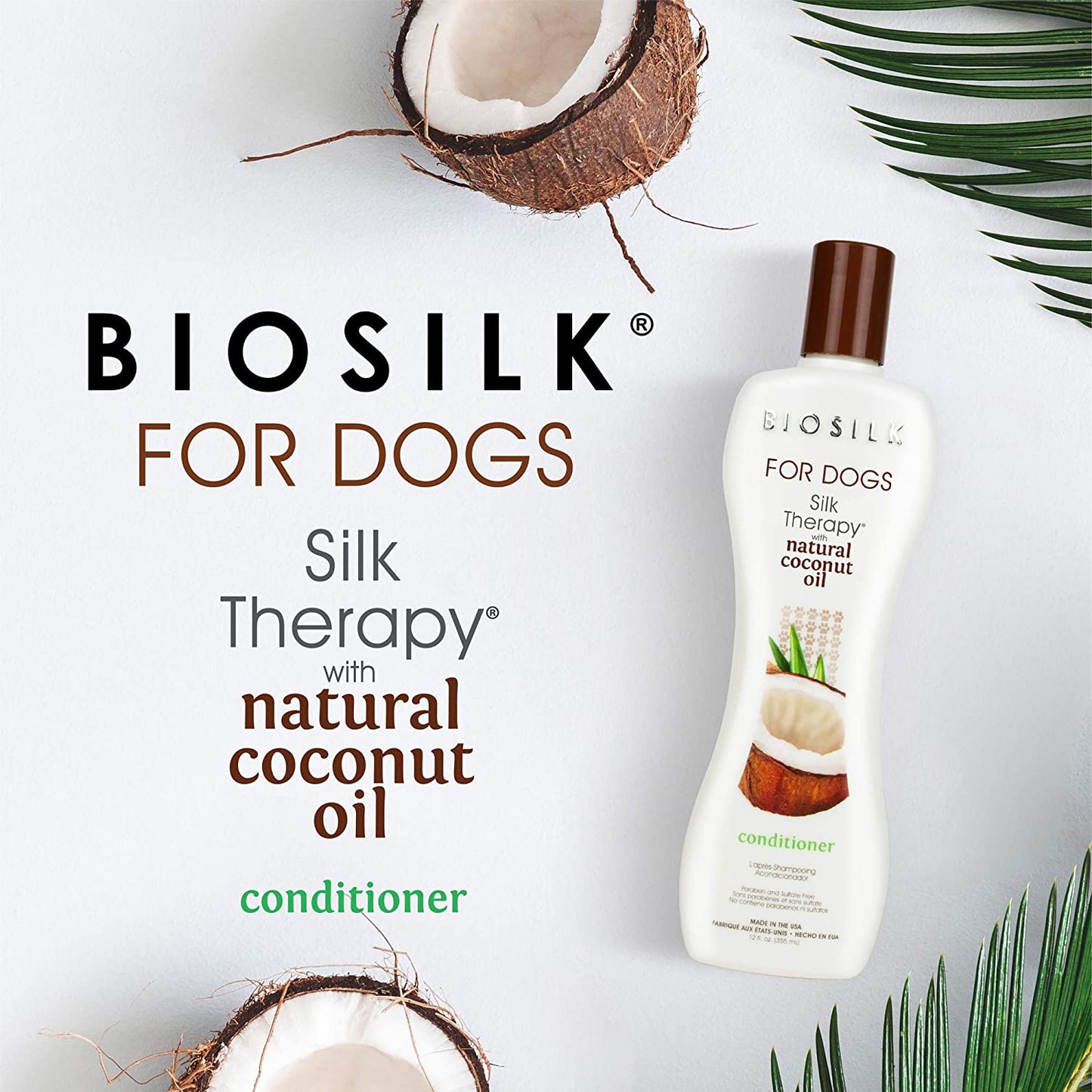 Biosilk for Dogs Silk Therapy Conditioner with Natural Coconut Oil