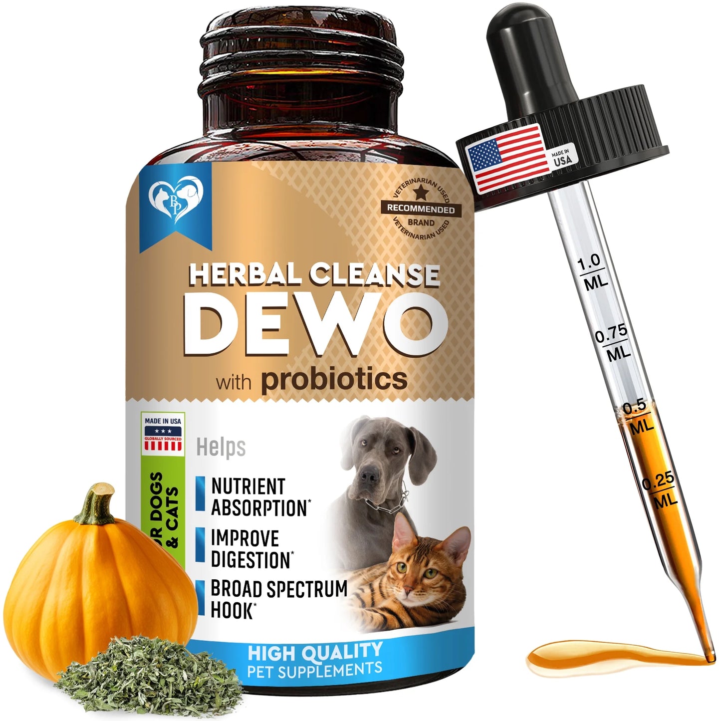 Dewormer for Dogs & Cats - Made in USA 