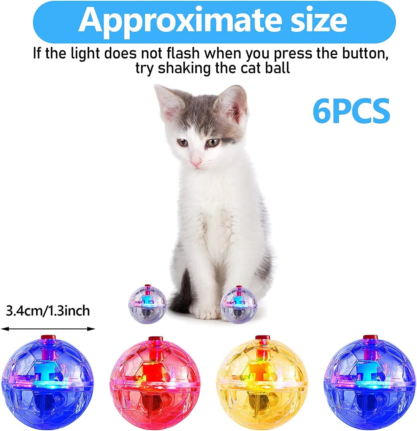 3 Pcs Light up Cat Balls