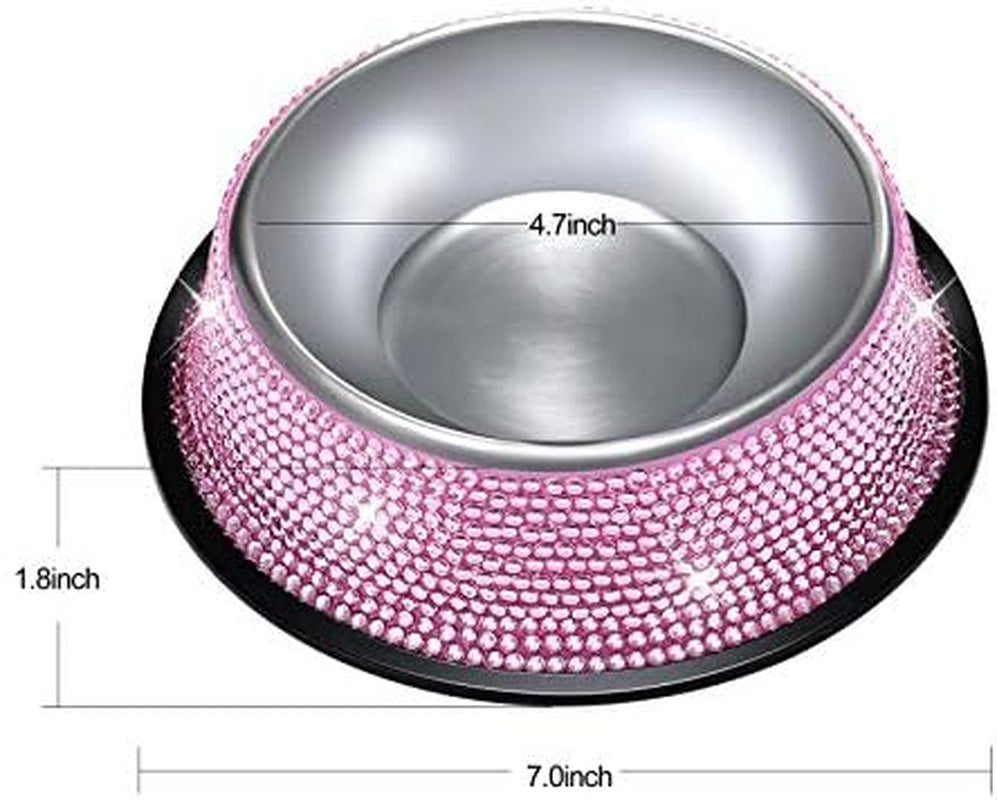 Bling Dog Bowls Pink-Set of 2