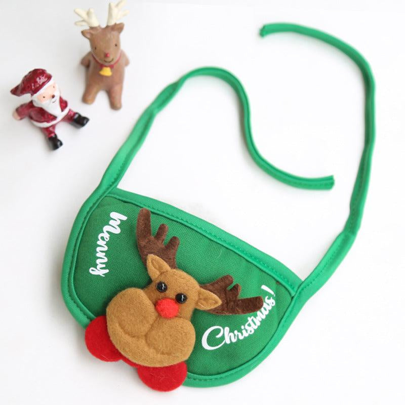 Festive Pet Christmas Hat and Saliva Towel Set 