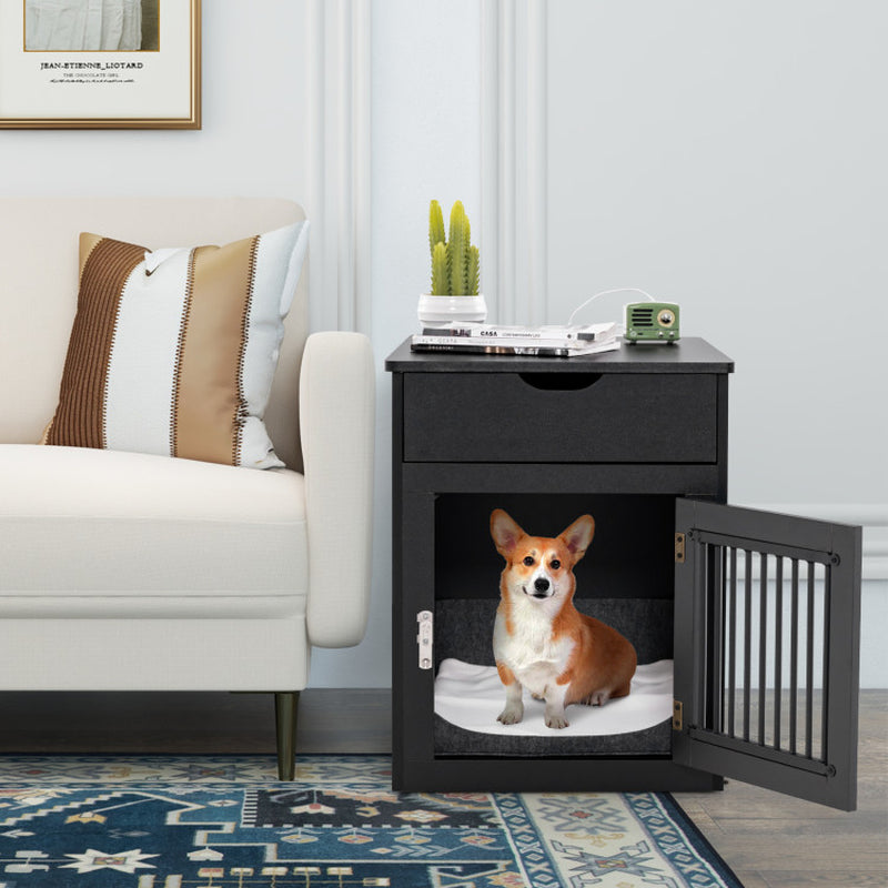 2-In-1 Dog House with Drawer and Wired Wireless Charging