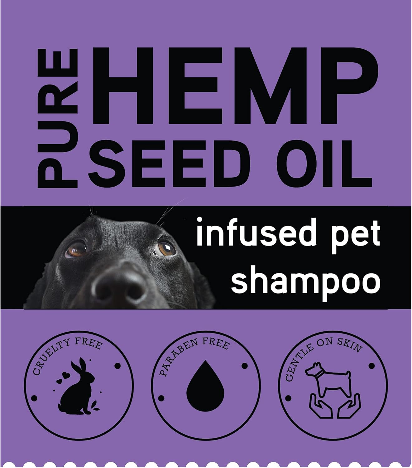 Hemp & Lavender Pet Shampoo for Dogs | All Natural Pure Essential Oils | Balance of Omega 6 & Omega 3 Fatty Acids | for Deodorizing, Allergies, Itching, Dry and Sensitive Skin - 34 OZ Pump Bottle