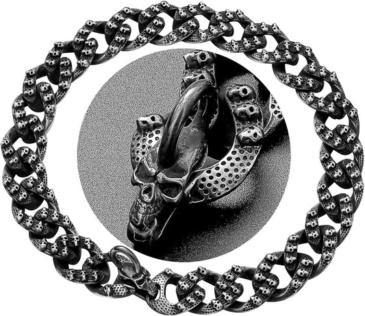 Blacked Stainless Steel Link Chain 22mm Hip Hop Necklace