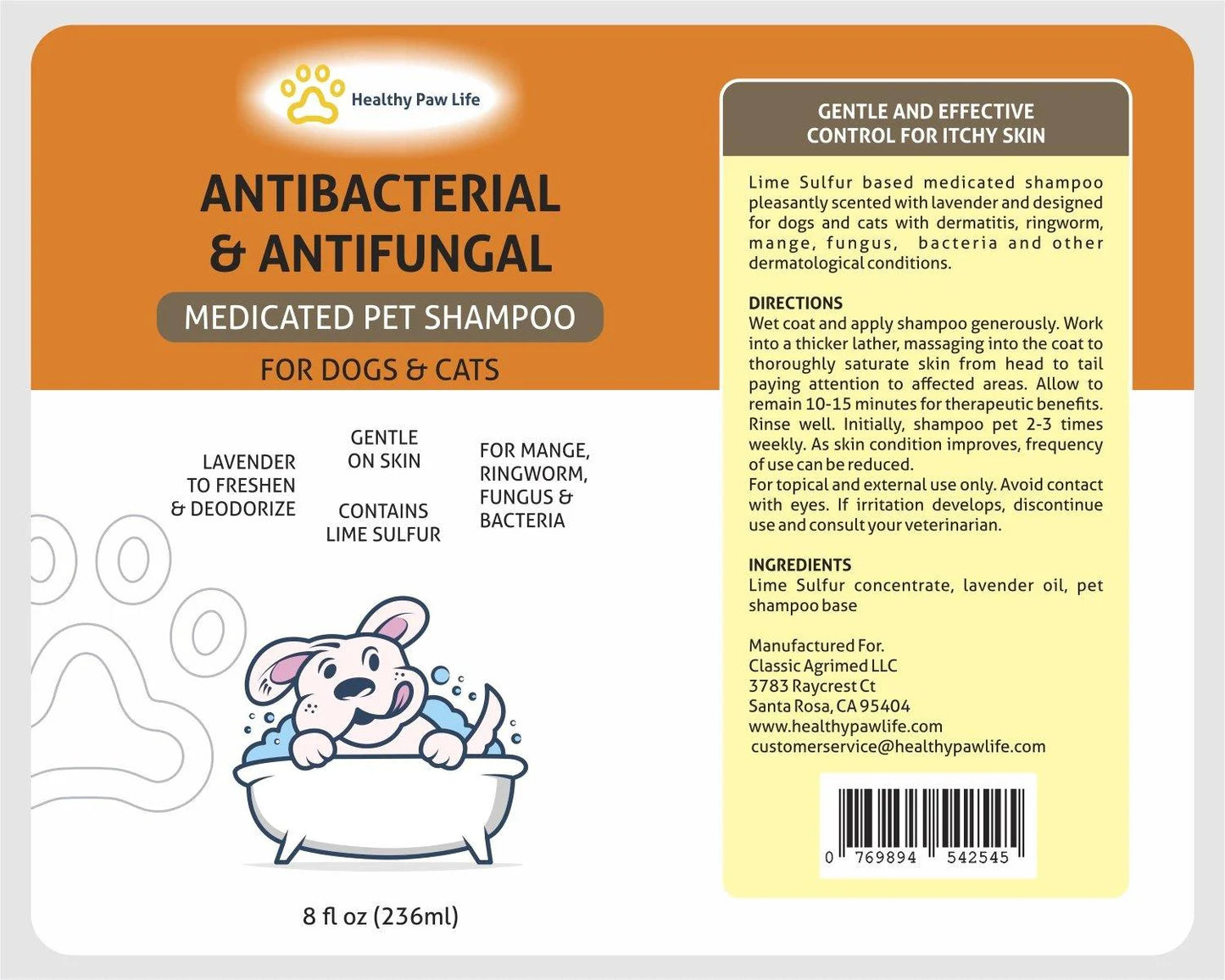 Classic'S Lime Sulfur Medicated Pet Shampoo